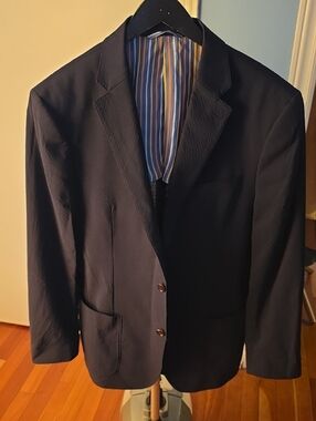 Ibiza Navy Two-Button Sport Coat with Stripe Lining